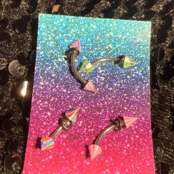 Eyebrow Piercing Barbell Curved Bent Banana Body Jewelry Emo Punk Goth Egirl NEW - Picture 7 of 7